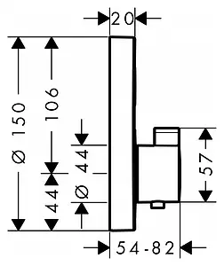 Термостат для 1 потребителя Hansgrohe ShowerSelect S хром 15744000 Термостат для 1 потребителя Hansgrohe ShowerSelect S хром 15744000, 2