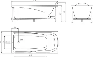 Ванна акриловая BellRado Ассоль 150x75 BR7011002-00, 4