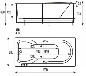 Ванна акриловая Vagnerplast Corvet 170x80 VPBA178COR2X-04 Ванна акриловая Vagnerplast Corvet 170x80 VPBA178COR2X-04, 2