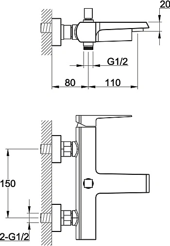 Смеситель для ванны BelBagno Arlie хром ARL-VASM-CRM