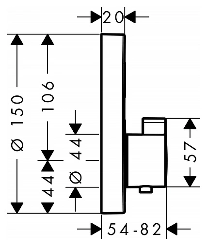 Термостат для 1 потребителя Hansgrohe ShowerSelect S хром 15744000