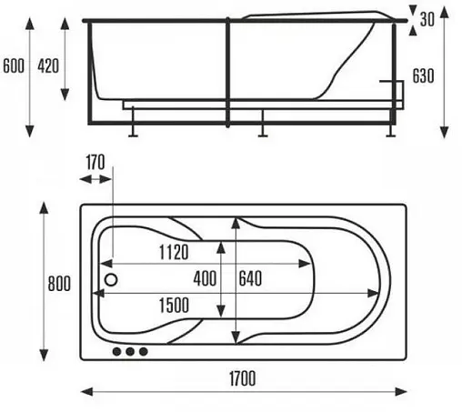 Ванна акриловая Vagnerplast Corvet 170x80 VPBA178COR2X-04