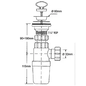 Сифон бутылочный для раковины Mc Alpine белый MRW1-A, 2