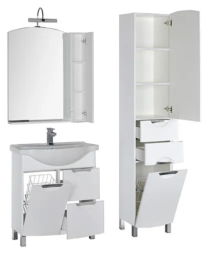 Шкаф-зеркало Aquanet Асти 75 белый 180077