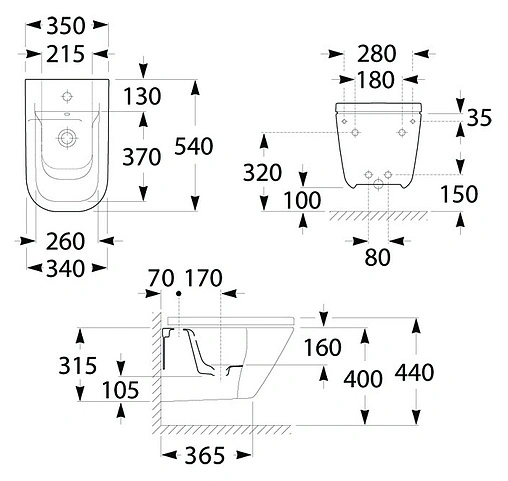Биде подвесное Roca Gap белый 357475000