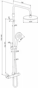 Душевая система с термостатом для душа Damixa Jupiter хром 977800000 Душевая система с термостатом для душа Damixa Jupiter хром 977800000, 2