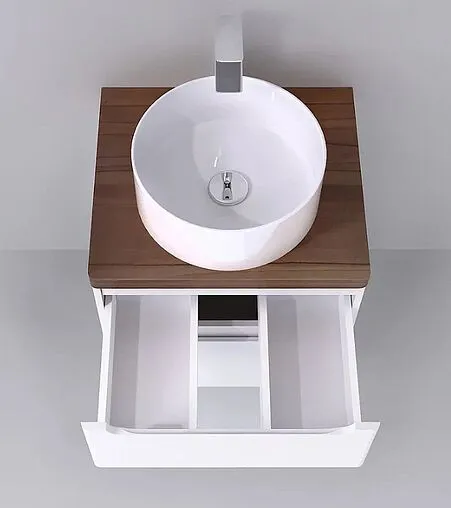 Тумба-умывальник подвесная Jorno Wood 60 белый wood.01.60/P/W+ Тумба-умывальник подвесная Jorno Wood 60 белый wood.01.60/P/W+