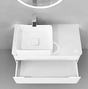 Тумба под умывальник подвесная Jorno Shine 90 белый Shi.01.90/P/W Тумба под умывальник подвесная Jorno Shine 90 белый Shi.01.90/P/W, 4