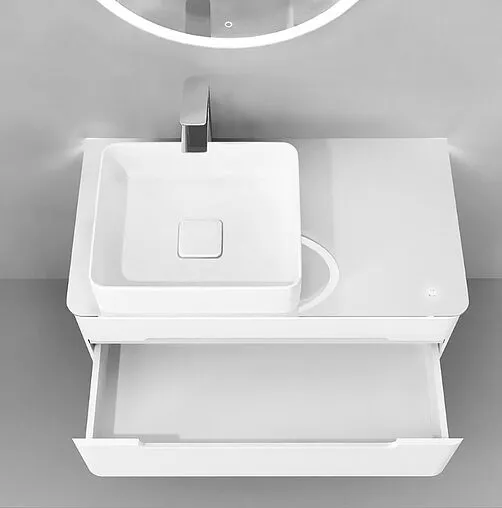 Тумба под умывальник подвесная Jorno Shine 90 белый Shi.01.90/P/W Тумба под умывальник подвесная Jorno Shine 90 белый Shi.01.90/P/W