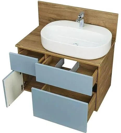 Тумба-умывальник подвесная Aquaton Мишель 80 фьорд/дуб рустикальный 1A2568K1MIDR0