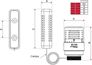 Головка термостатическая с выносным настенным датчиком M30x1.5 Itap белый 891SD, 2