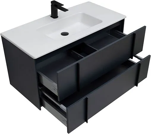 Тумба-умывальник подвесная Allen Brau Reality 100 антрацит 1.32007.AM+