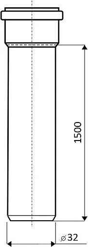 Труба канализационная внутренняя D=32мм L=1500мм Ostendorf HTEM 110050