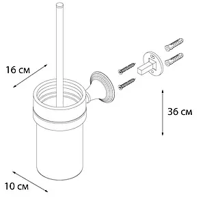 Ёршик для унитаза Fixsen Luksor чёрный/золото FX-71613B Ёршик для унитаза Fixsen Luksor чёрный/золото FX-71613B, 3