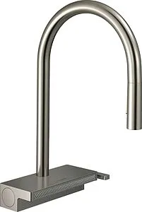 Смеситель для кухни с выдвижным изливом Hansgrohe Aquno Select M81 170 3jet sBox под сталь 73831800 Смеситель для кухни с выдвижным изливом Hansgrohe Aquno Select M81 170 3jet sBox под сталь 73831800, 1