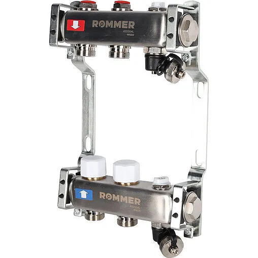 Группа коллекторная без расходомеров 2 отвода 1"в/в x ¾"ек Rommer RMS-3201-000002