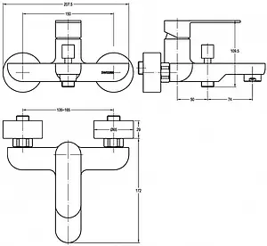 Смеситель для ванны Swedbe Vulcan хром 1130 Смеситель для ванны Swedbe Vulcan хром 1130, 2