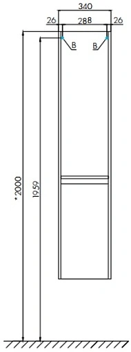 Шкаф-пенал подвесной Aquaton Лондри 35 белый 1A236203LH010