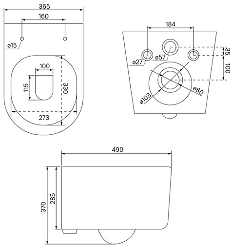 Унитаз подвесной безободковый IDDIS Stone белый STORDSEi25