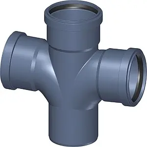 Крестовина одноплоскостная внутренняя бесшумная D=110x110x110мм Угол 87,5° Poloplast POLO-KAL NG P2267 Крестовина одноплоскостная внутренняя бесшумная D=110x110x110мм Угол 87,5° Poloplast POLO-KAL NG P2267, 1