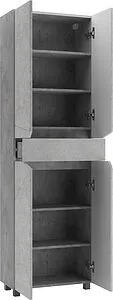 Шкаф-пенал напольный Домино Vector метрополитан грей/бетон серый DV6611P, 4