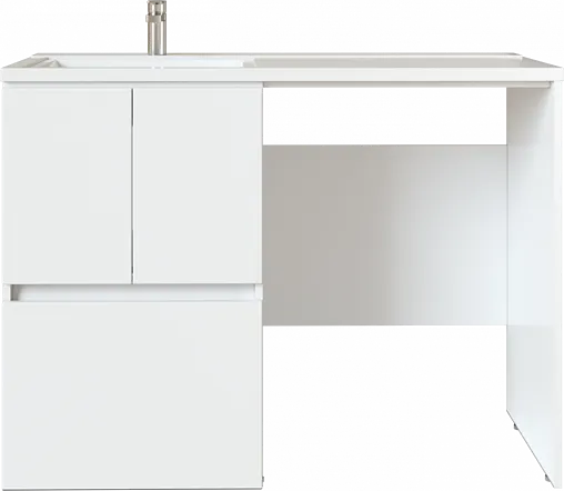 Тумба-умывальник напольный, над стиральной машиной Айсберг Норма 120 белый DA1627T+