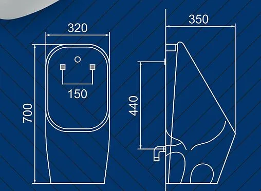 Писсуар с сенсорным смывом от батареи Aquanet белый Cetus-U