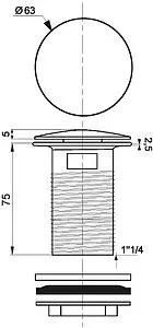 Выпуск автоматический для раковины с переливом Wirquin чёрный матовый 30722855 Выпуск автоматический для раковины с переливом Wirquin чёрный матовый 30722855, 2