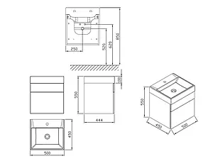 Тумба-умывальник подвесная Ravak SD Natural 50 белый X000001051+XJO01250000 Тумба-умывальник подвесная Ravak SD Natural 50 белый X000001051+XJO01250000, 2