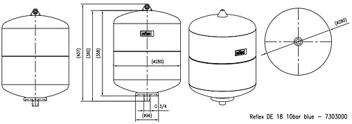 Гидроаккумулятор Reflex DE 18л 10 бар 7303000