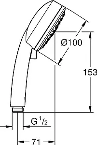 Лейка ручного душа Grohe Tempesta New Cosmopolitan 100 III хром 27574002 Лейка ручного душа Grohe Tempesta New Cosmopolitan 100 III хром 27574002, 2