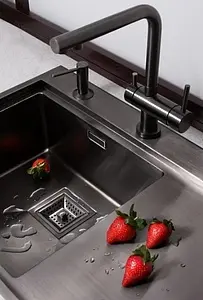 Мойка кухонная Omoikiri Akisame 65-GM-L вороненая сталь 4973097 Мойка кухонная Omoikiri Akisame 65-GM-L вороненая сталь 4973097, 3