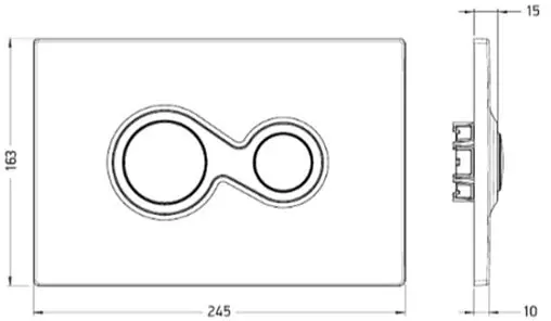 Комплект 7 в 1 ArtCeram Ten 700.101.01 с кнопкой Atelier 702.000.71 и Monet 701.000.71 хром глянцевый