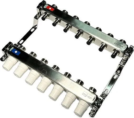 Группа коллекторная без расходомеров 7 отводов 1&quot;в/в x ¾&quot;ек Uni-fitt OPTIMAL 451B4307.RU