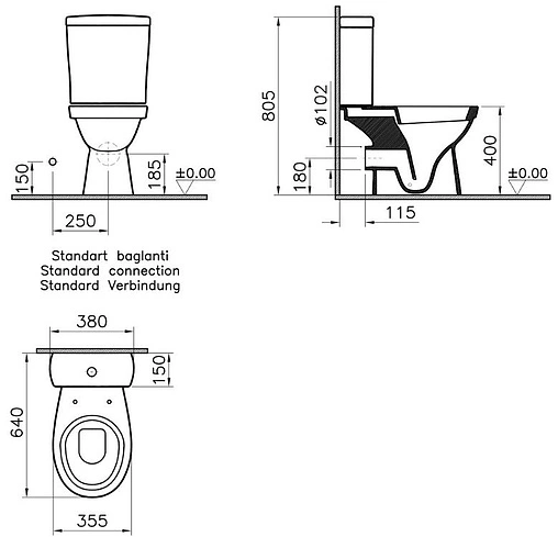 Унитаз-компакт Norm Eisberg белый 9844B099-7201