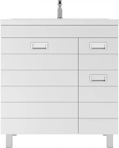 Тумба-умывальник напольный Домино Cube 80 белый DC5004T+4627173210119