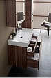 Тумба-умывальник подвесная Aquanet Нью-Йорк 85 орех 00203947+00198208