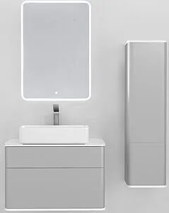 Шкаф-пенал подвесной Jorno Pastel 35 французский серый Pas.04.125/P/GR Шкаф-пенал подвесной Jorno Pastel 35 французский серый Pas.04.125/P/GR, 4