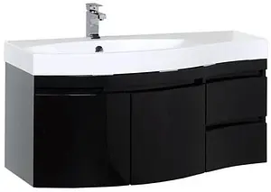 Тумба-умывальник подвесная Aquanet Опера 115 L чёрный 00169612+00169398 Тумба-умывальник подвесная Aquanet Опера 115 L чёрный 00169612+00169398, 1