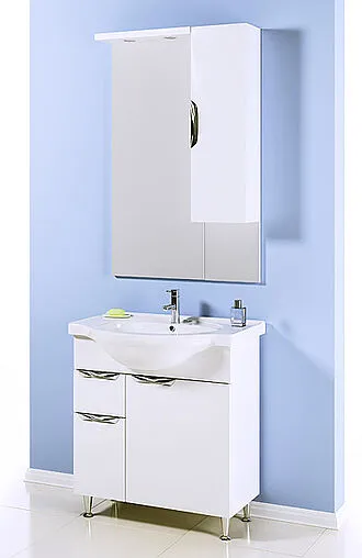 Шкаф-зеркало Aqwella Ecoline 75 белый Eco-L.02.07