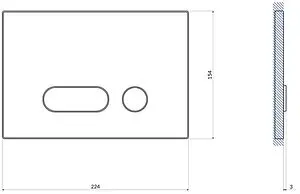 Клавиша смыва для унитаза Cersanit Intera 60180 кнопки/хром глянцевый, панель/стекло белый Клавиша смыва для унитаза Cersanit Intera 60180 кнопки/хром глянцевый, панель/стекло белый, 2