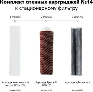 Комплект сменных картриджей Slim Line 10&quot; Гейзер №15 50098, 2