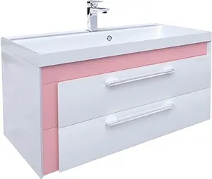 Тумба под умывальник подвесная IDDIS Color Plus 90 белый/розовый COL90P0i95 Тумба под умывальник подвесная IDDIS Color Plus 90 белый/розовый COL90P0i95, 1