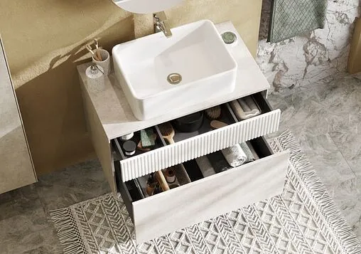 Тумба-умывальник подвесная Aquaton Марбл 80 слэйт/белый матовый 1A2762K1MH4C0