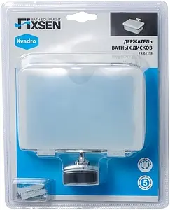 Держатель для ватных дисков Fixsen Kvadro белый/хром FX-61318, 2