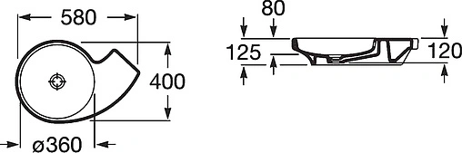 Раковина Roca Urbi 58 белый 327228000