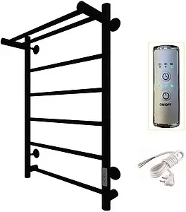 Полотенцесушитель электрический лесенка Тругор Аспект Пэк сп 1 П 80х50 черный матовый ВГП Полотенцесушитель электрический лесенка Тругор Аспект Пэк сп 1 П 80х50 черный матовый ВГП, 3