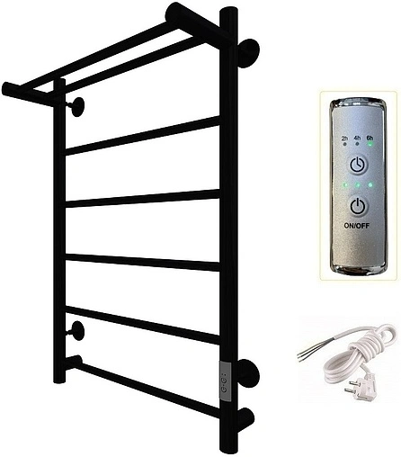 Полотенцесушитель электрический лесенка Тругор Аспект Пэк сп 1 П 80х50 черный матовый ВГП