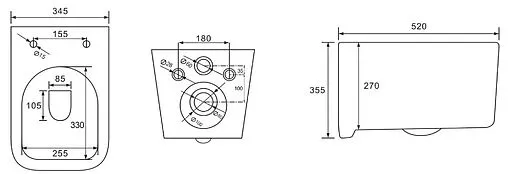 Унитаз подвесной безободковый Aquatek Квадро Tornado белый AQ1515T-00