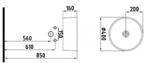 Раковина Bien Harmony 40 белый HRLG04001FD0W3000 Раковина Bien Harmony 40 белый HRLG04001FD0W3000, 2
